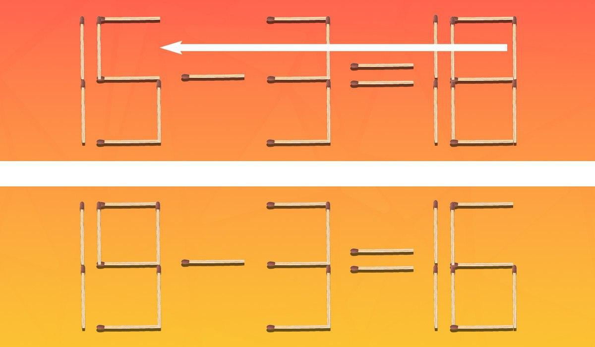 Eşitliği doğru hale getirmek için sadece 1 kibriti hareket ettirmeniz yeterli: dahiler için bir görev