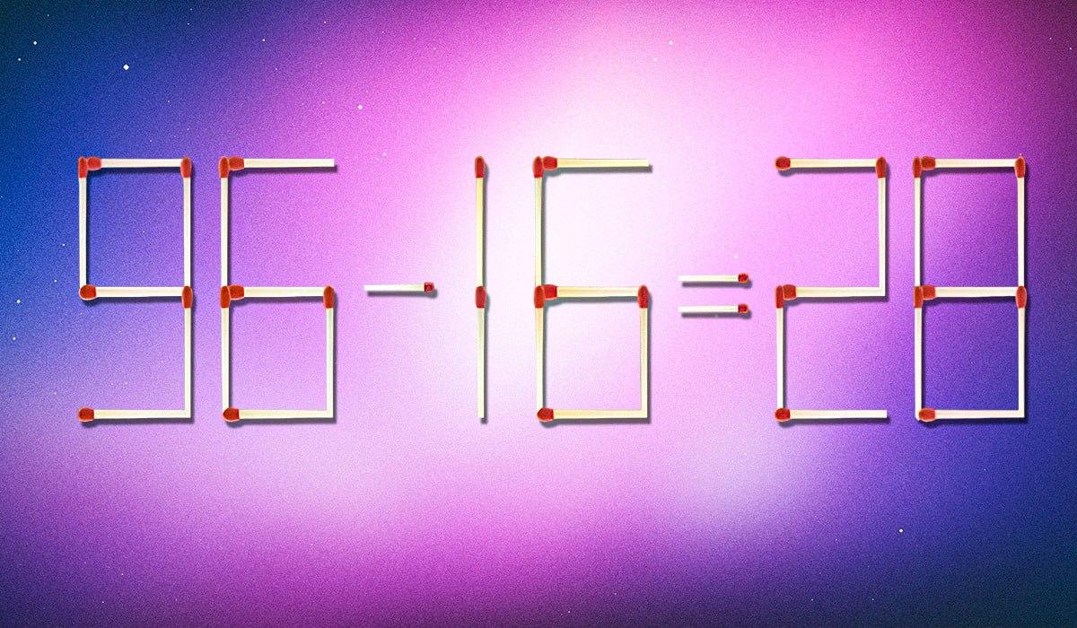 Eşitliğin doğru olması için 2 eşleşmenin üzerini çizmeniz gerekir: dahiler için bir bulmaca