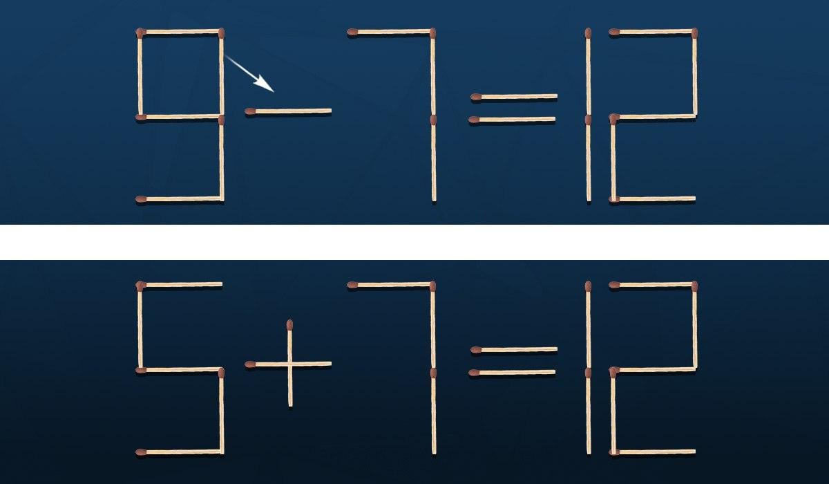 Dahiler için bulmaca: Hatayı düzeltmek için yalnızca bir kibriti hareket ettirmeniz yeterli