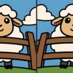 IQ testi: 51 saniyede çitin yanındaki koyunun resmindeki 3 farkı